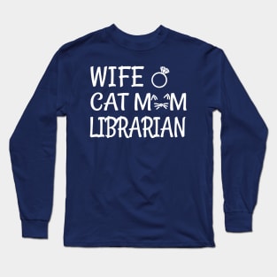 librarian cat Long Sleeve T-Shirt